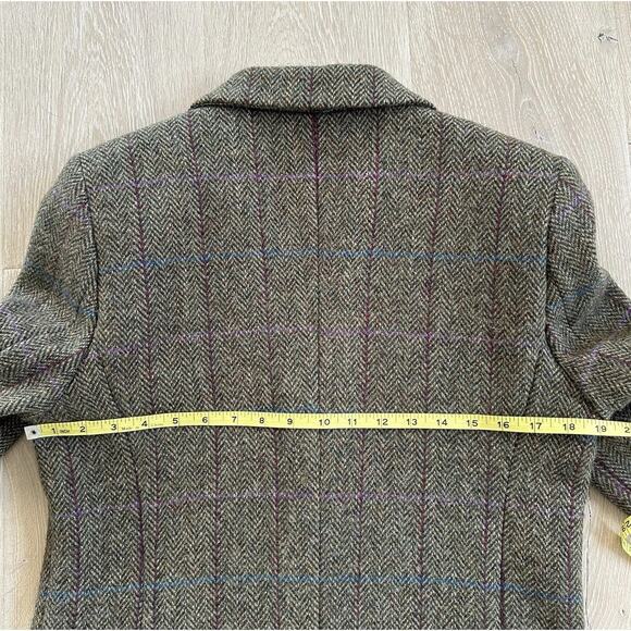HARRIS TWEED Women Blazer Hand Woven Pure Wool Quite Luxury Preppy Academia - Picture 11 of 16
